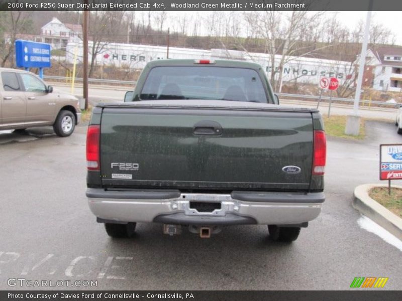 Woodland Green Metallic / Medium Parchment 2000 Ford F250 Super Duty Lariat Extended Cab 4x4