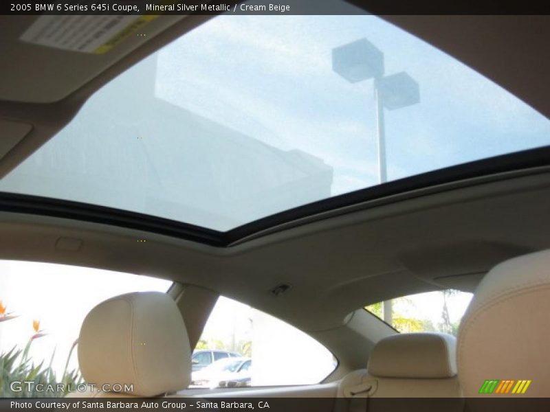 Sunroof of 2005 6 Series 645i Coupe