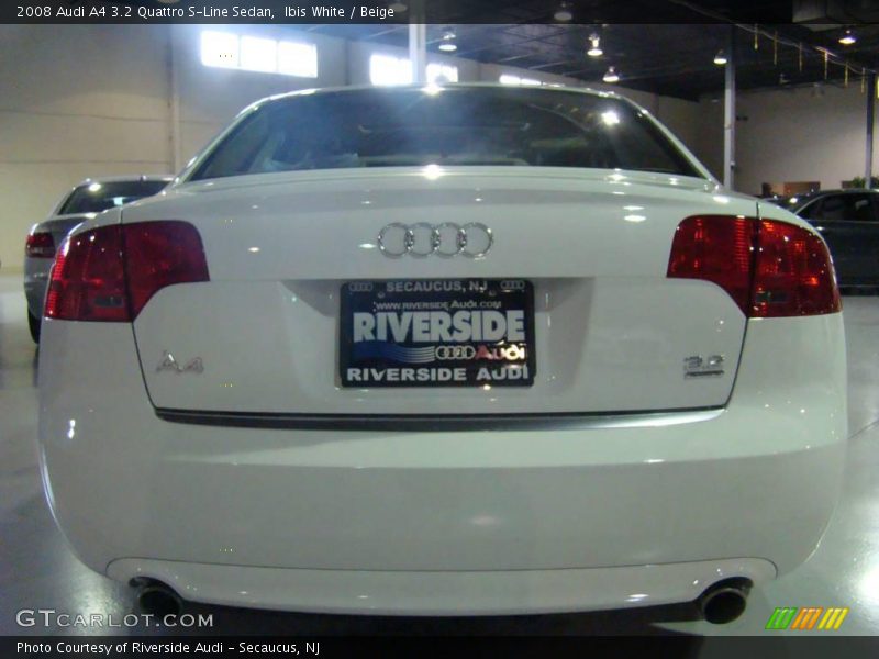 Ibis White / Beige 2008 Audi A4 3.2 Quattro S-Line Sedan