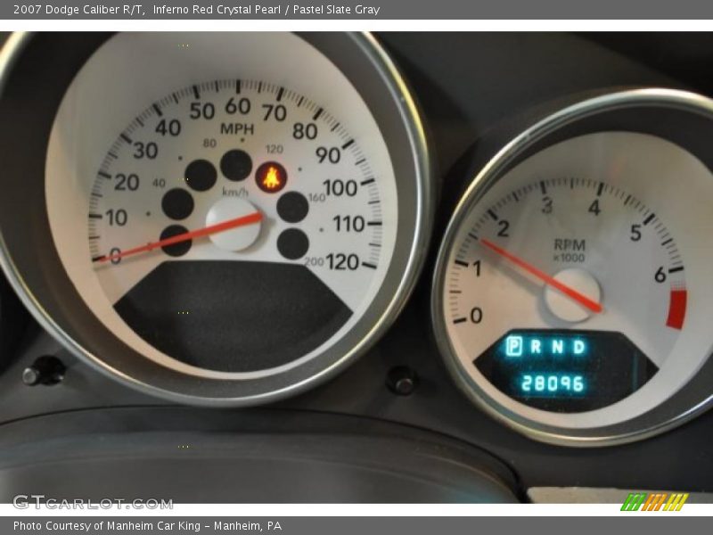 Inferno Red Crystal Pearl / Pastel Slate Gray 2007 Dodge Caliber R/T