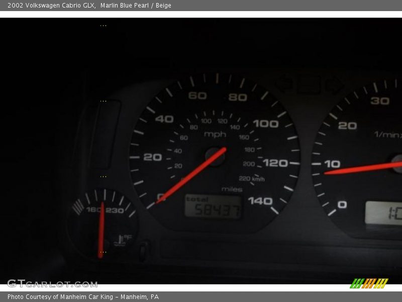 Marlin Blue Pearl / Beige 2002 Volkswagen Cabrio GLX