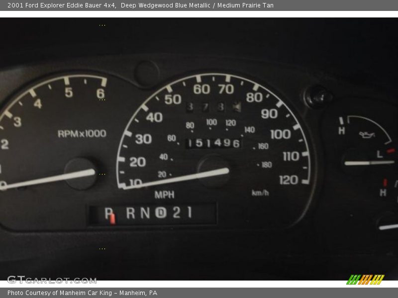 Deep Wedgewood Blue Metallic / Medium Prairie Tan 2001 Ford Explorer Eddie Bauer 4x4