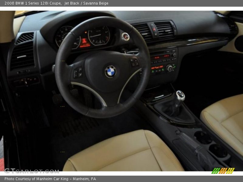 Jet Black / Savanna Beige 2008 BMW 1 Series 128i Coupe