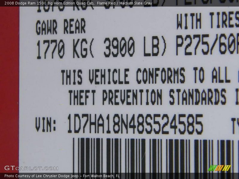 Flame Red / Medium Slate Gray 2008 Dodge Ram 1500 Big Horn Edition Quad Cab