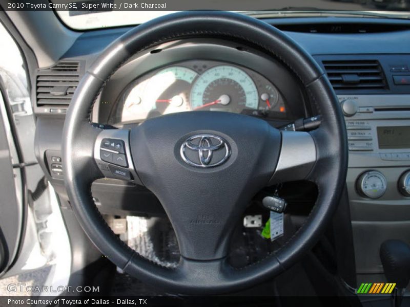 Super White / Dark Charcoal 2010 Toyota Camry SE