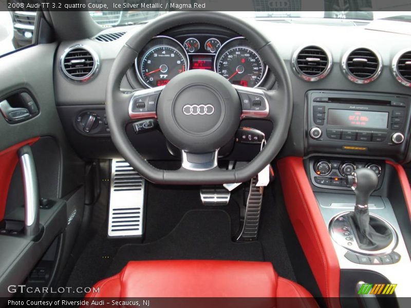 Ice Silver Metallic / Magma Red 2008 Audi TT 3.2 quattro Coupe