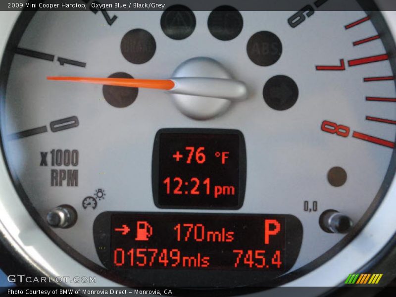 Oxygen Blue / Black/Grey 2009 Mini Cooper Hardtop