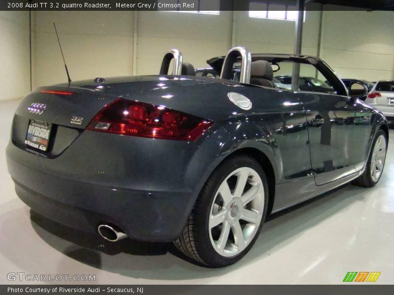 Meteor Grey / Crimson Red 2008 Audi TT 3.2 quattro Roadster