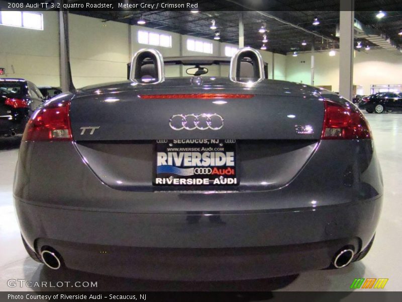 Meteor Grey / Crimson Red 2008 Audi TT 3.2 quattro Roadster