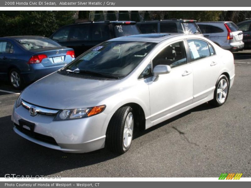 Alabaster Silver Metallic / Gray 2008 Honda Civic EX Sedan