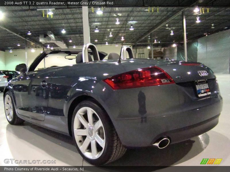 Meteor Grey / Crimson Red 2008 Audi TT 3.2 quattro Roadster