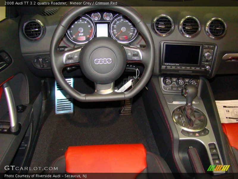 Meteor Grey / Crimson Red 2008 Audi TT 3.2 quattro Roadster