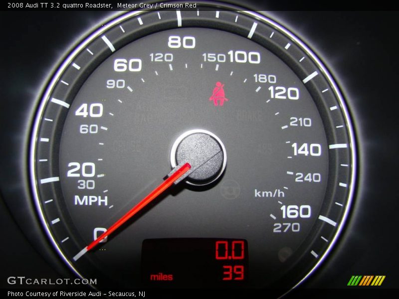 Meteor Grey / Crimson Red 2008 Audi TT 3.2 quattro Roadster