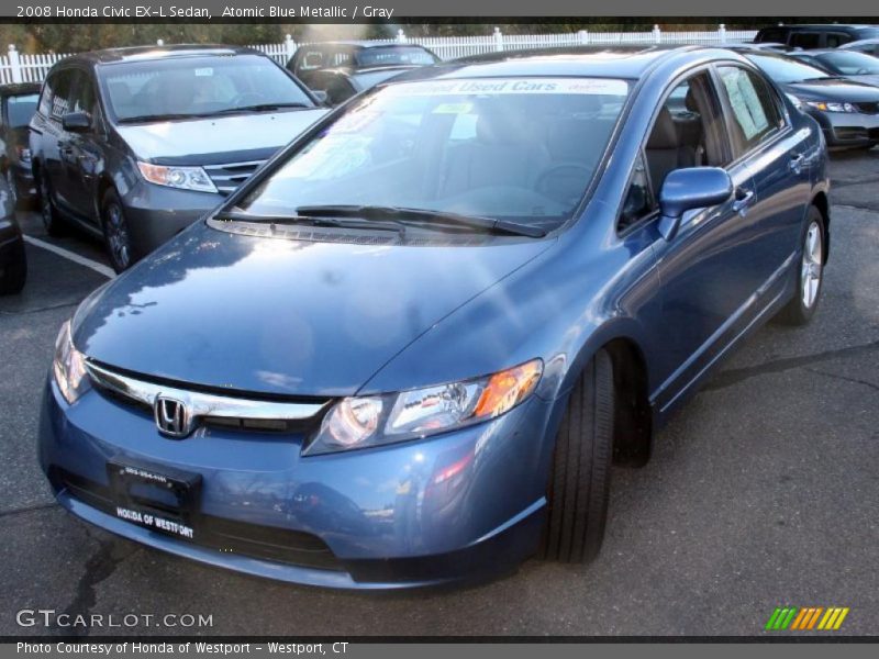 Atomic Blue Metallic / Gray 2008 Honda Civic EX-L Sedan