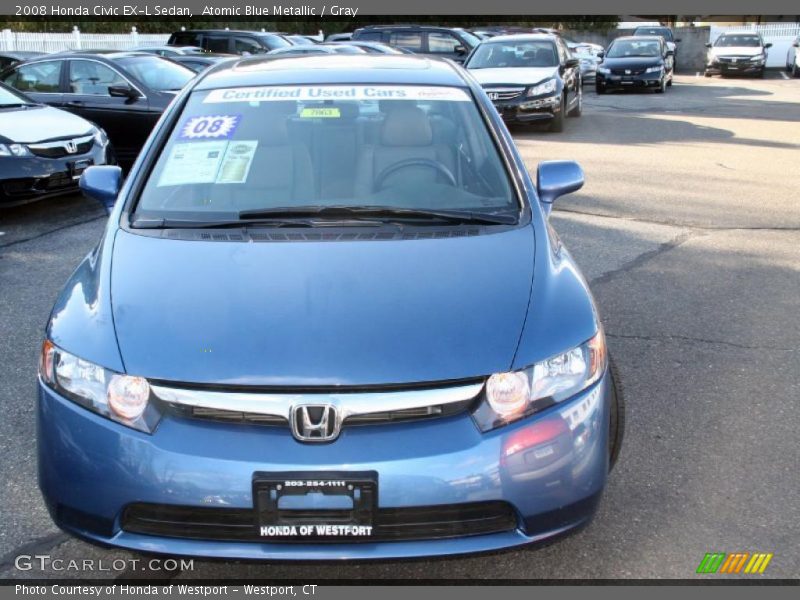 Atomic Blue Metallic / Gray 2008 Honda Civic EX-L Sedan
