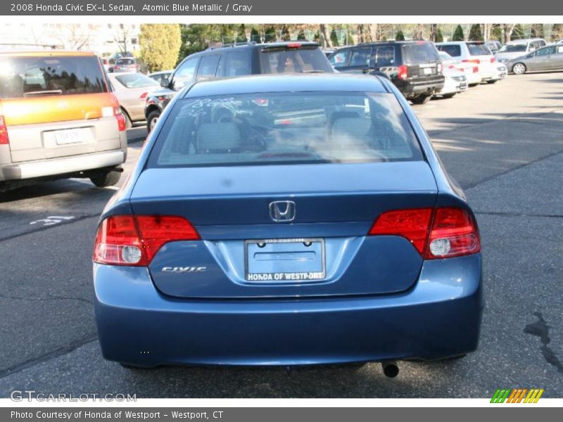 Atomic Blue Metallic / Gray 2008 Honda Civic EX-L Sedan