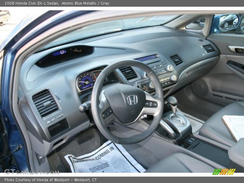 Atomic Blue Metallic / Gray 2008 Honda Civic EX-L Sedan