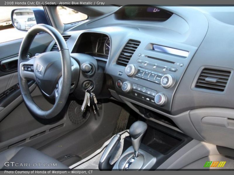 Atomic Blue Metallic / Gray 2008 Honda Civic EX-L Sedan
