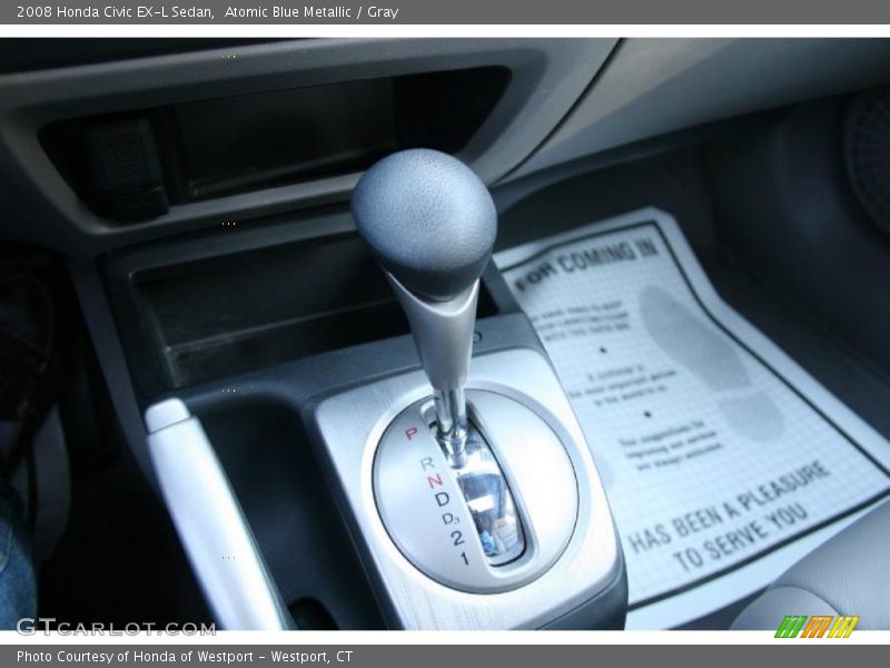 Atomic Blue Metallic / Gray 2008 Honda Civic EX-L Sedan