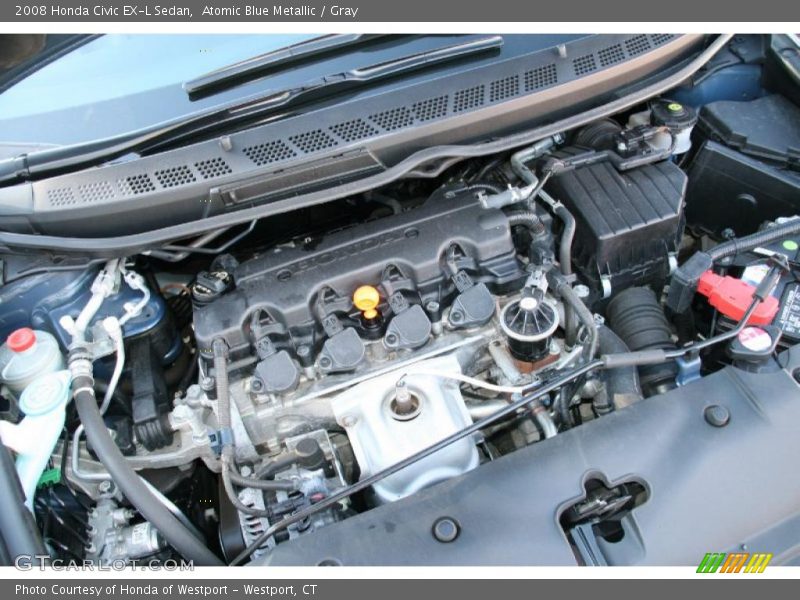 Atomic Blue Metallic / Gray 2008 Honda Civic EX-L Sedan