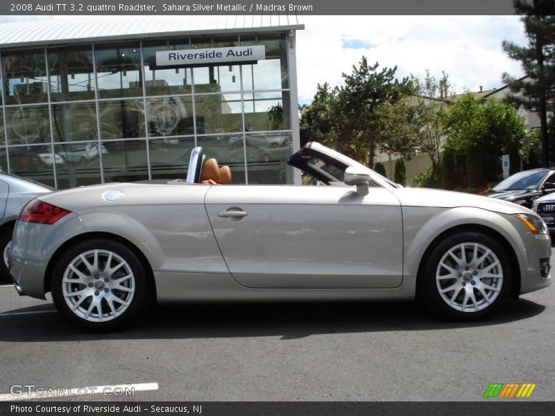 Sahara Silver Metallic / Madras Brown 2008 Audi TT 3.2 quattro Roadster