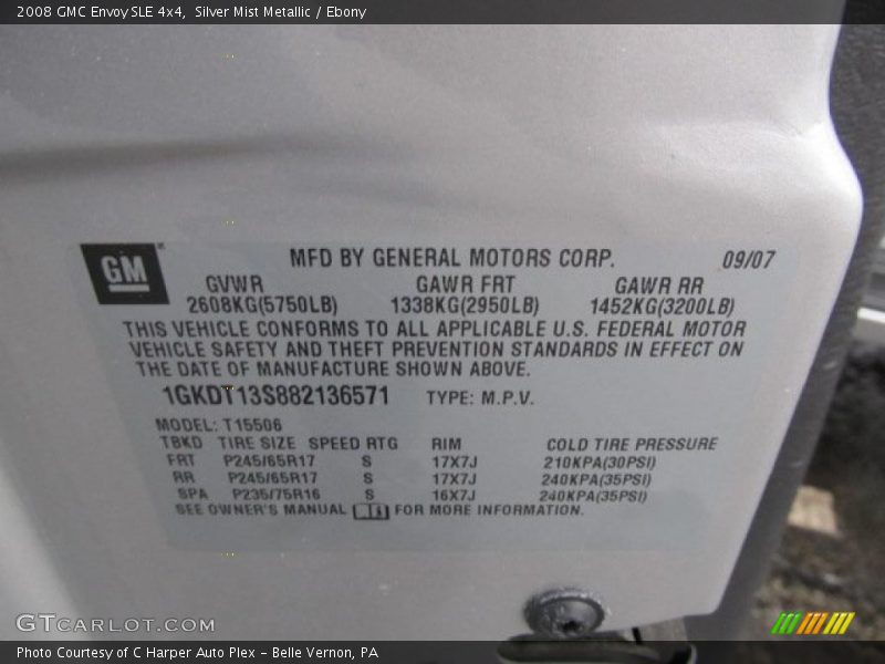 Silver Mist Metallic / Ebony 2008 GMC Envoy SLE 4x4