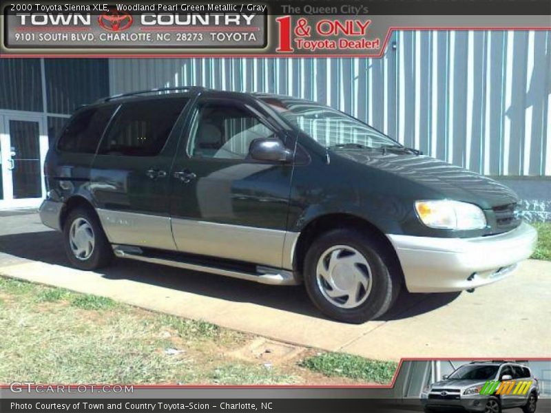 Woodland Pearl Green Metallic / Gray 2000 Toyota Sienna XLE