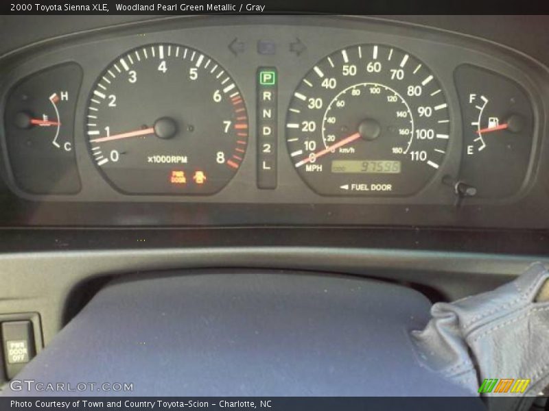 Woodland Pearl Green Metallic / Gray 2000 Toyota Sienna XLE