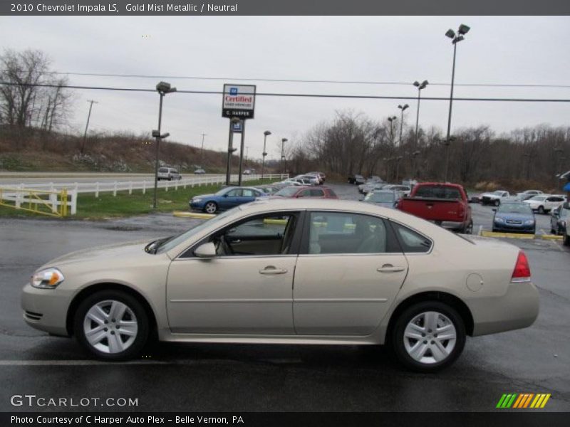 Gold Mist Metallic / Neutral 2010 Chevrolet Impala LS