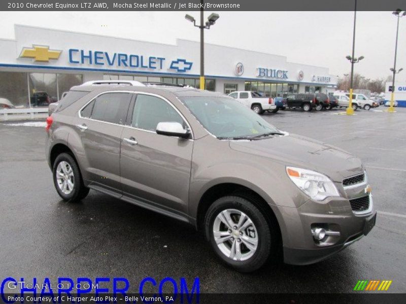 Mocha Steel Metallic / Jet Black/Brownstone 2010 Chevrolet Equinox LTZ AWD