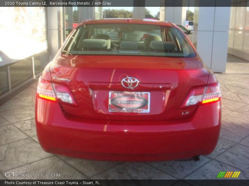 Barcelona Red Metallic / Ash Gray 2010 Toyota Camry LE