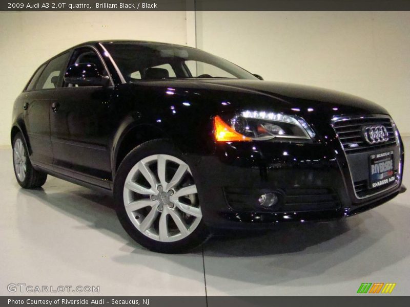 Brilliant Black / Black 2009 Audi A3 2.0T quattro