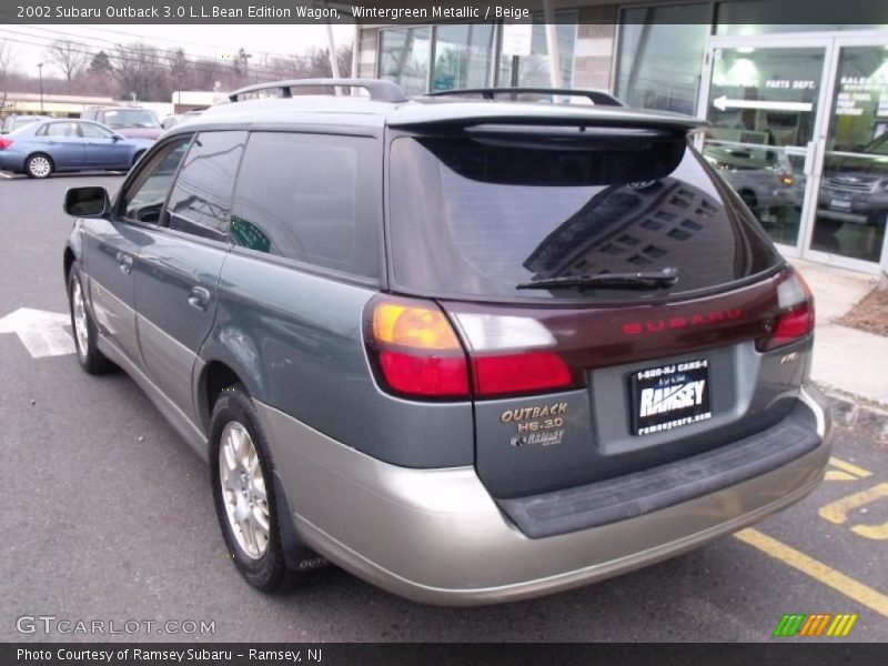 Wintergreen Metallic / Beige 2002 Subaru Outback 3.0 L.L.Bean Edition Wagon