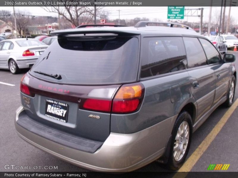 Wintergreen Metallic / Beige 2002 Subaru Outback 3.0 L.L.Bean Edition Wagon