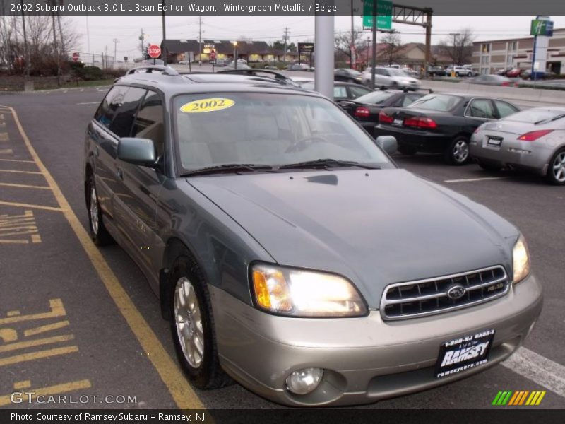 Wintergreen Metallic / Beige 2002 Subaru Outback 3.0 L.L.Bean Edition Wagon