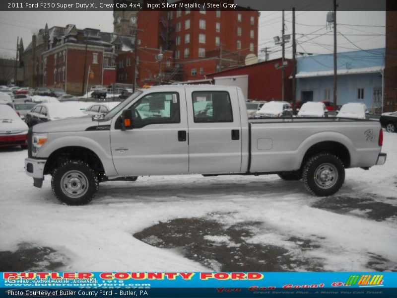 Ingot Silver Metallic / Steel Gray 2011 Ford F250 Super Duty XL Crew Cab 4x4