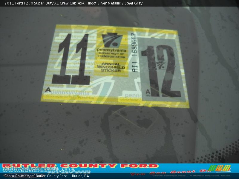 Ingot Silver Metallic / Steel Gray 2011 Ford F250 Super Duty XL Crew Cab 4x4