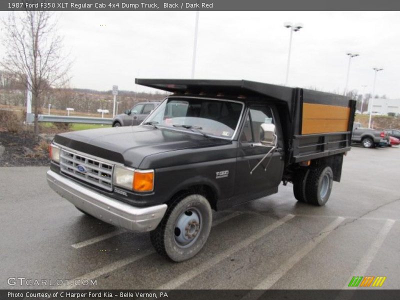 Black / Dark Red 1987 Ford F350 XLT Regular Cab 4x4 Dump Truck