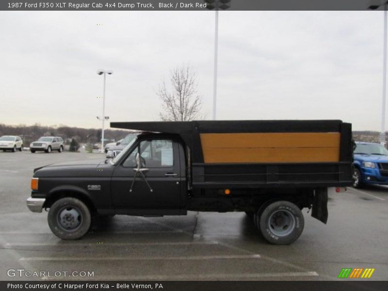 Black / Dark Red 1987 Ford F350 XLT Regular Cab 4x4 Dump Truck