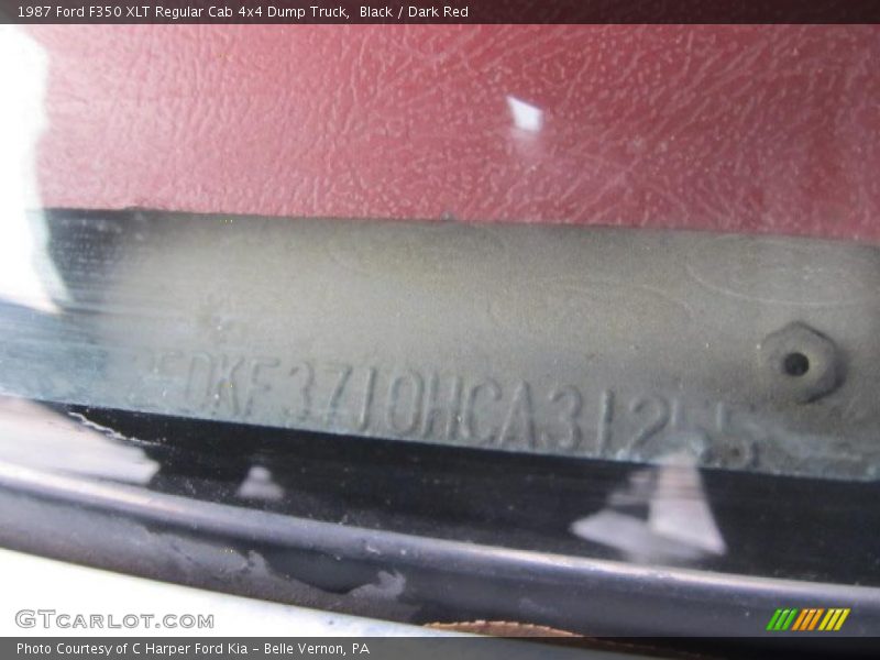 Black / Dark Red 1987 Ford F350 XLT Regular Cab 4x4 Dump Truck