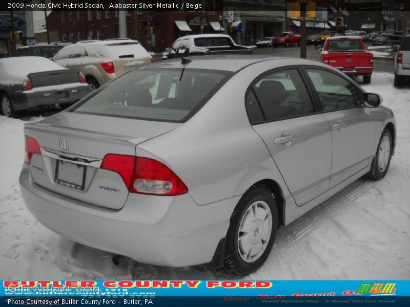 Alabaster Silver Metallic / Beige 2009 Honda Civic Hybrid Sedan