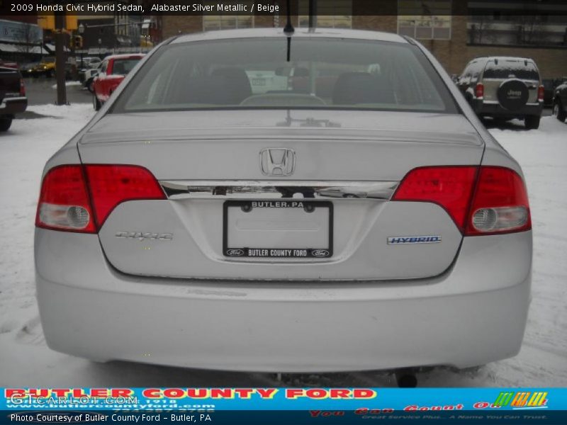 Alabaster Silver Metallic / Beige 2009 Honda Civic Hybrid Sedan