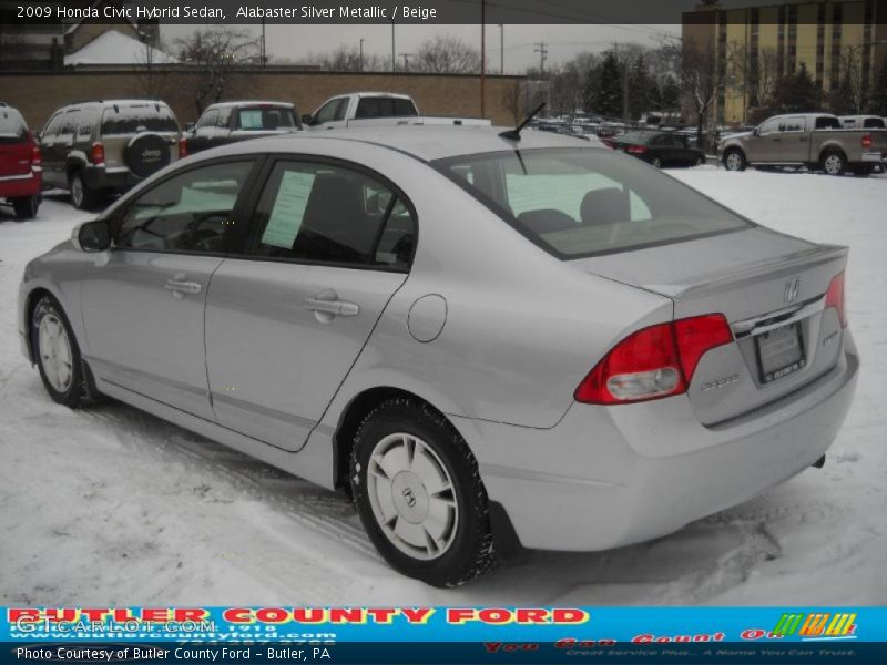 Alabaster Silver Metallic / Beige 2009 Honda Civic Hybrid Sedan