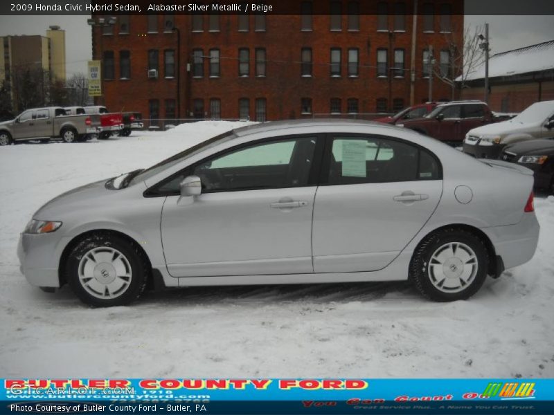 Alabaster Silver Metallic / Beige 2009 Honda Civic Hybrid Sedan