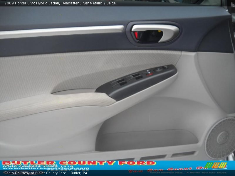 Alabaster Silver Metallic / Beige 2009 Honda Civic Hybrid Sedan