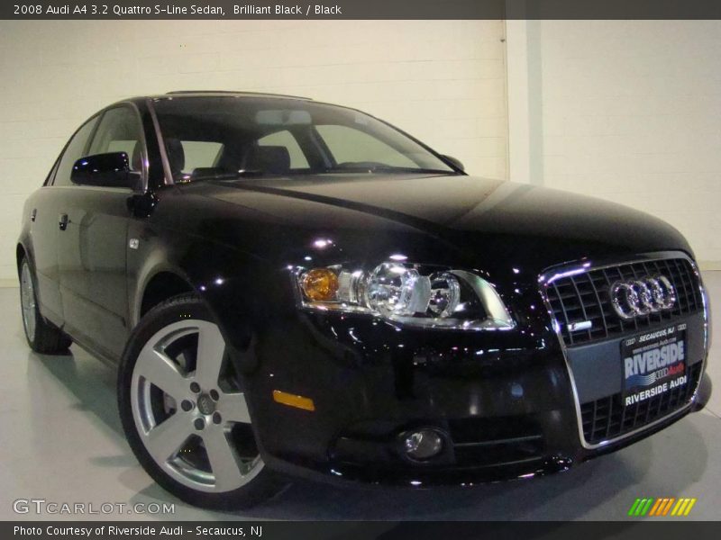 Brilliant Black / Black 2008 Audi A4 3.2 Quattro S-Line Sedan