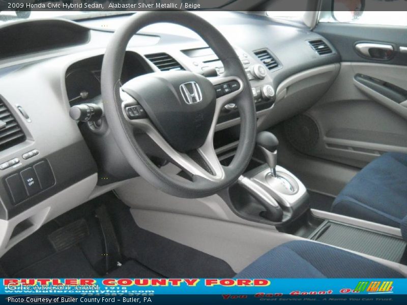 Alabaster Silver Metallic / Beige 2009 Honda Civic Hybrid Sedan