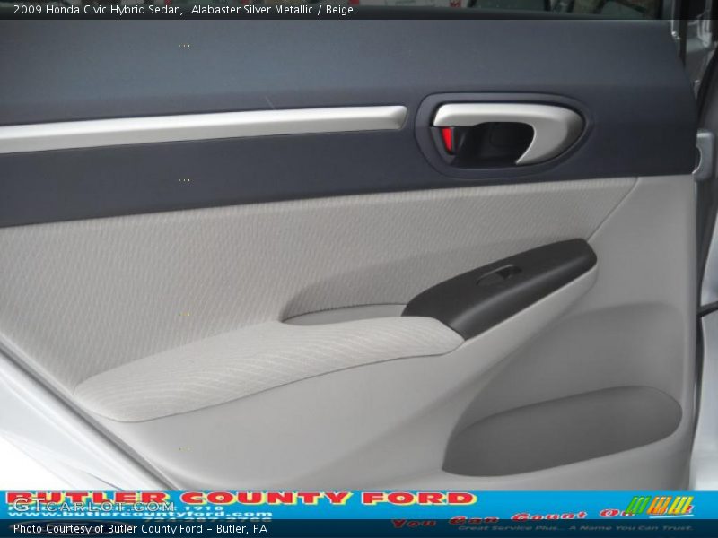 Alabaster Silver Metallic / Beige 2009 Honda Civic Hybrid Sedan