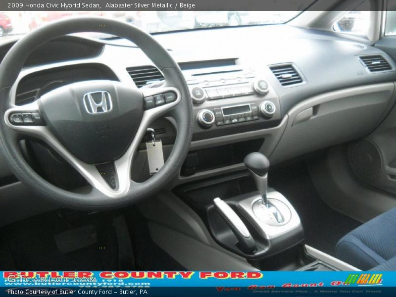 Alabaster Silver Metallic / Beige 2009 Honda Civic Hybrid Sedan