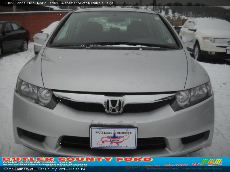 Alabaster Silver Metallic / Beige 2009 Honda Civic Hybrid Sedan